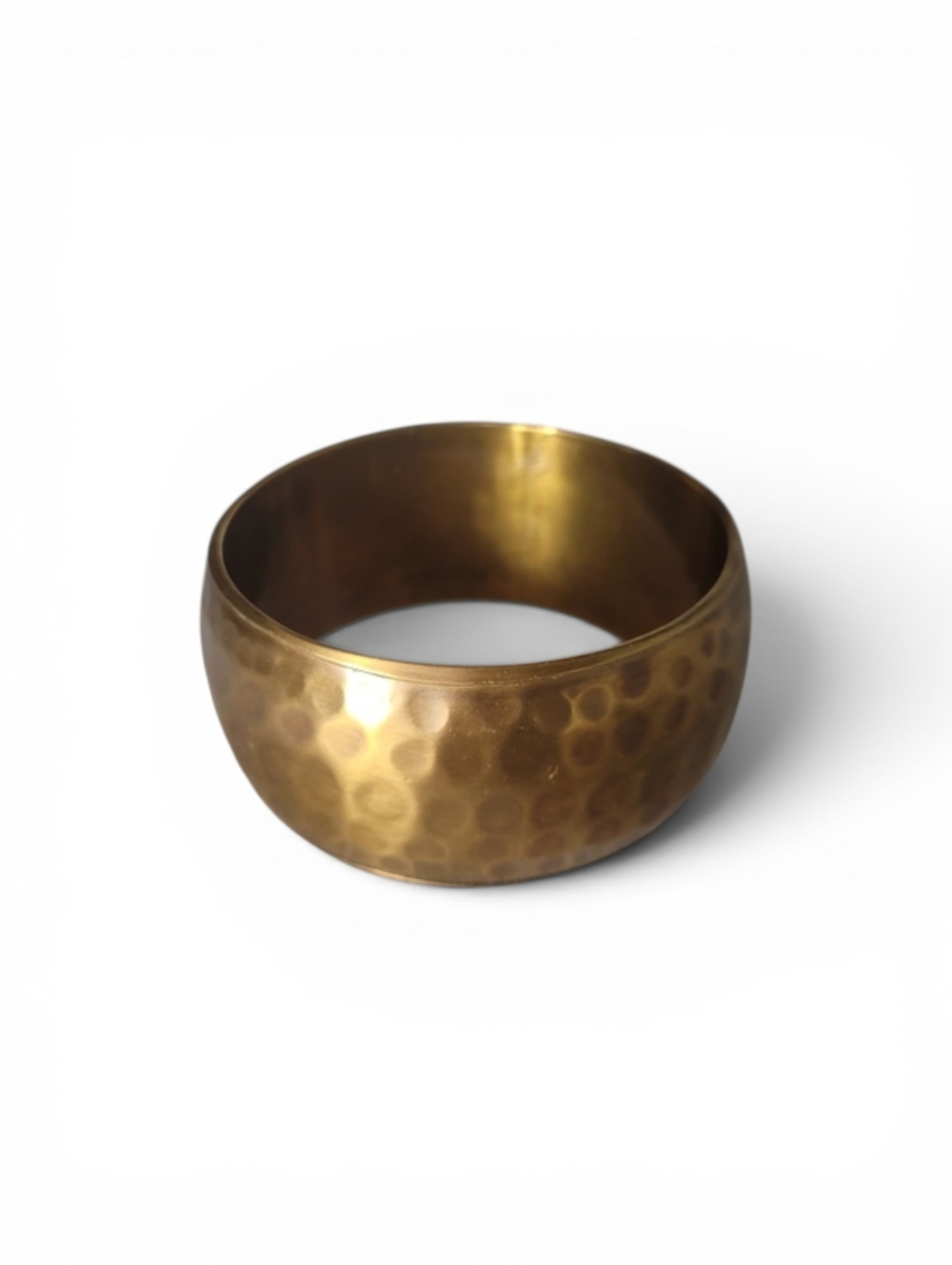 Vintage Hammered Brass Bangle Cuff Bracelet Boho Chunky